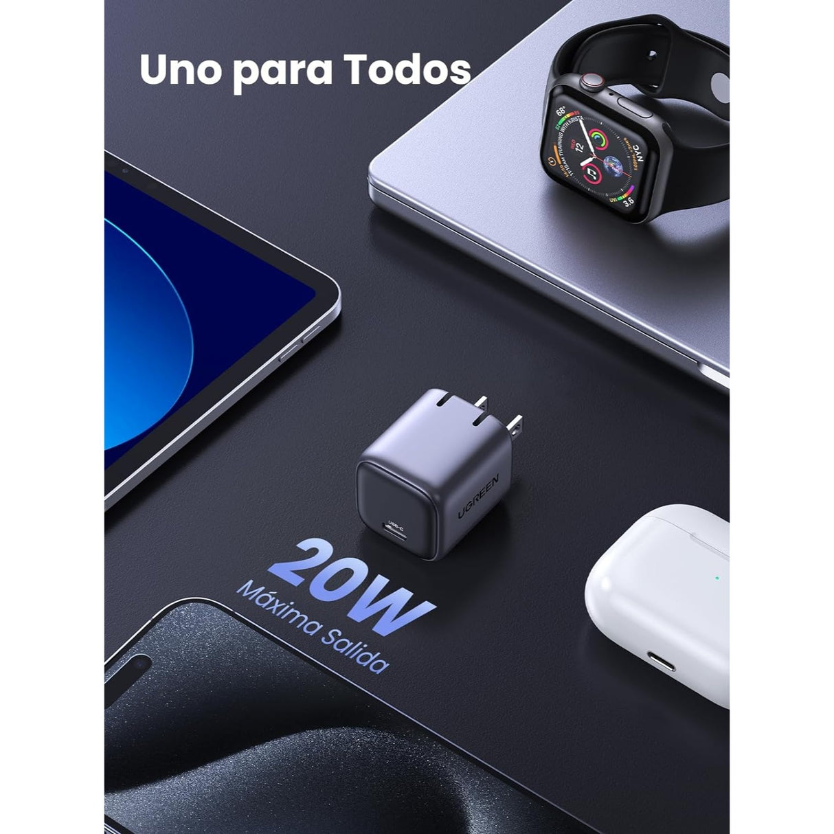 UGREEN Nexode 20W GaN Cargador Rápido USB-C