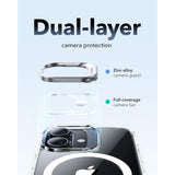 ESR iPhone 17 Classic Hybrid Magnetic Case con Stand, MagSafe y Control de Cámara Protección 3x