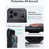 ESR iPhone 17 Pro Cyber Tough Magnetic Case con Stand, MagSafe y Control de Cámara Protección Grado Militar 7X