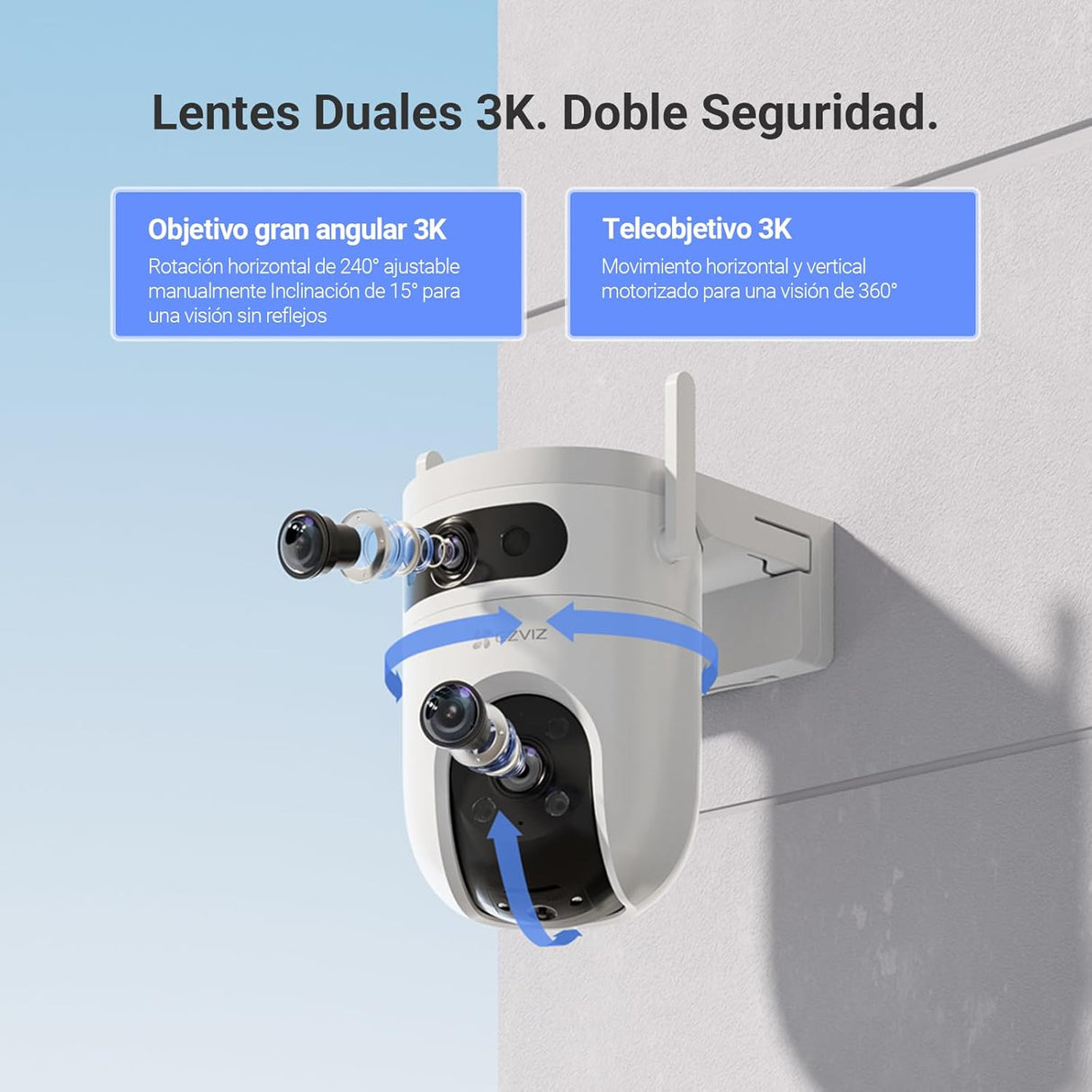 EZVIZ H9c Dual 3K Cámara Doble Lente 5MP con Paneo e Inclinación
