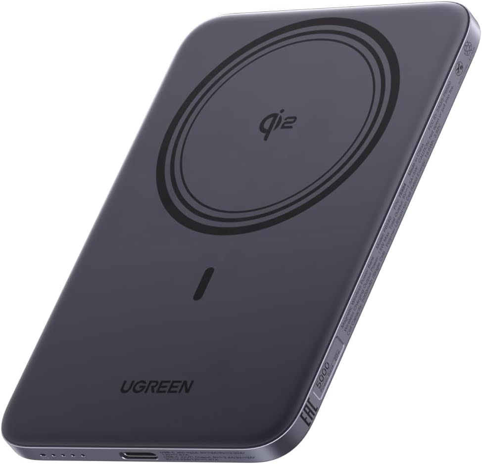 UGREEN MagFlow Air 5000mAh Power Bank MagSafe Qi2 15W Ultra Delgada para iPhone 18/17/16/15/14 Series