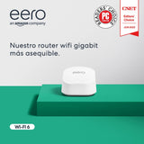 Amazon eero 6+ WiFi 6 en Malla Doble Banda | HUB Zigbee | Velocidades Gigabit | Soporta 75+ Dispositivos | Cobertura 140m2