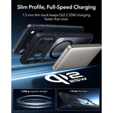 ESR iPhone 17 Pro Max Classic Hybrid Case con MagSafe y Control de Cámara Protección Grado Militar - Negro Transparente