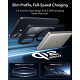 ESR iPhone 17 Classic Hybrid Case con MagSafe y Control de Cámara Protección Grado Militar - Negro Transparente