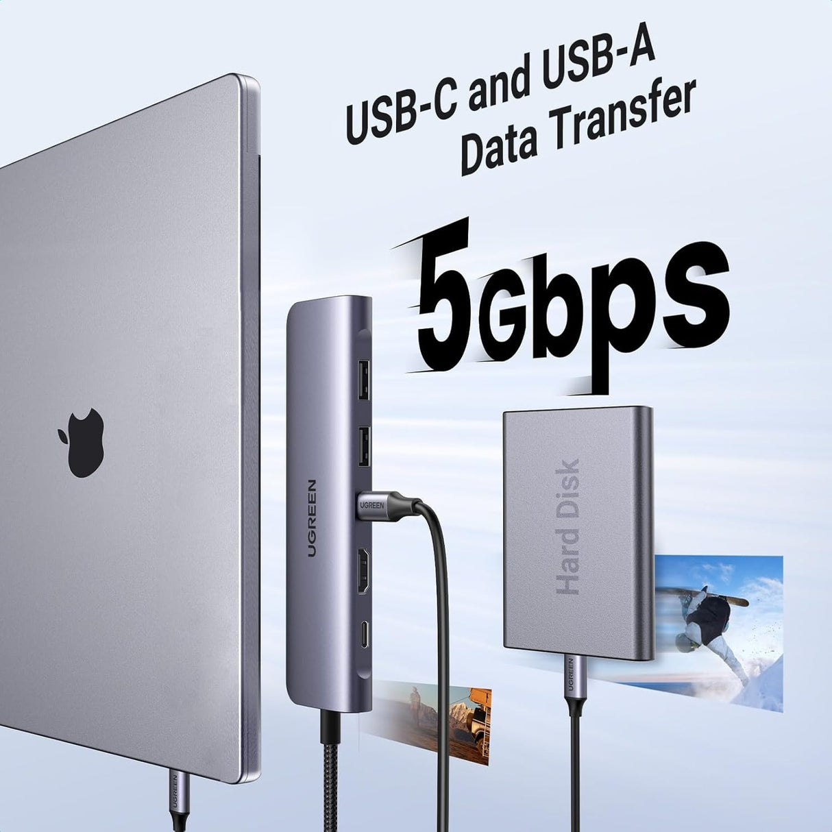 UGREEN Revodok 1071 HUB USB-C 7 en 1 HDMI 100W PD SD/TF