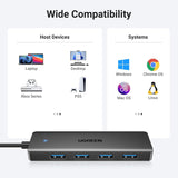 UGREEN Hub USB 3.0 4 Puertos USB-A Cable 0.15m