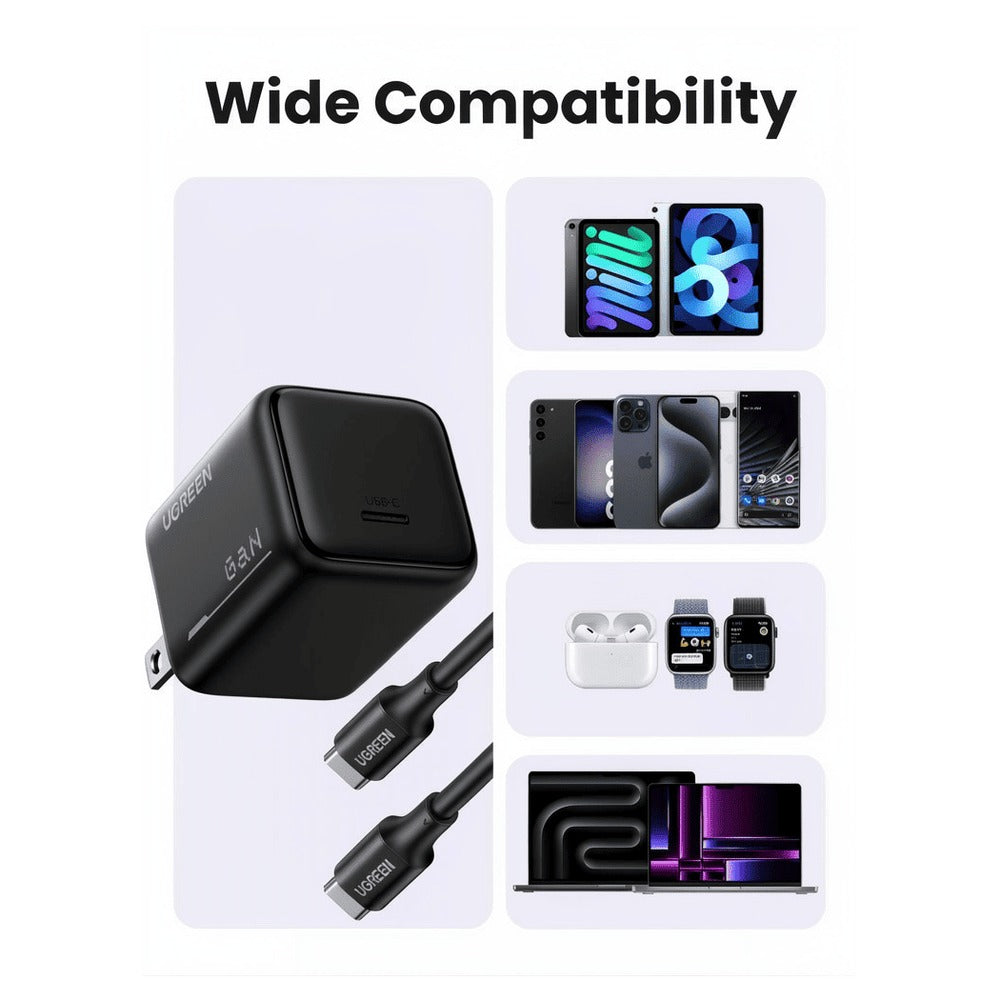 UGREEN 25W GaN Cargador Rápido USB-C para Apple, Samsung y más
