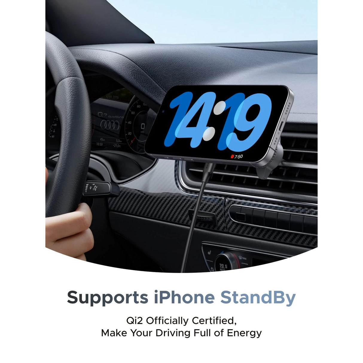 UGREEN MagFlow Cargador de Carro MagSafe Qi2 25W para iPhone 12 al 17 Series