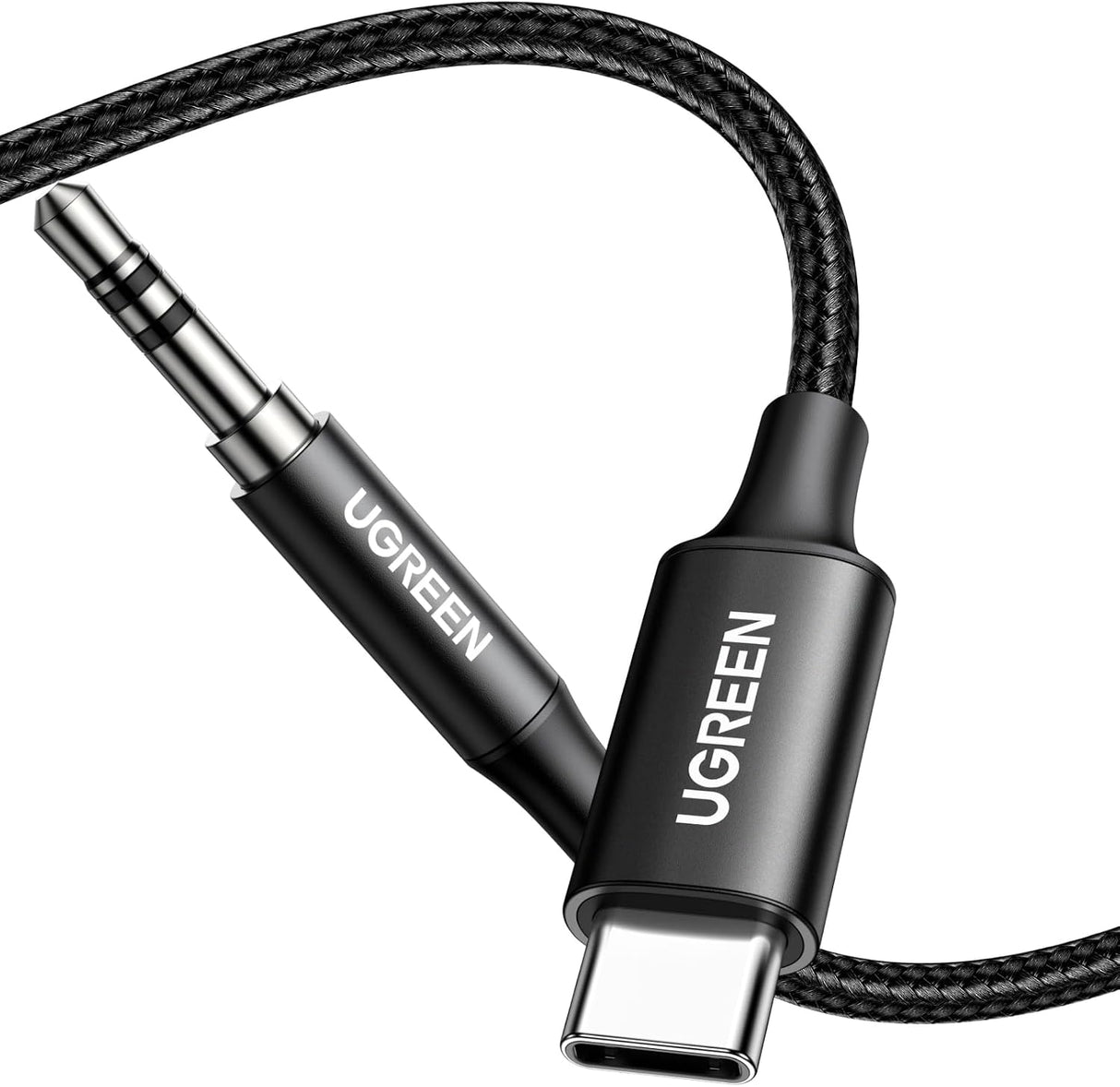 UGREEN Cable USB-C a Jack 3.5mm Hi-Res Audio, Adaptador Auxiliar para Auriculares, Nylon Trenzado, Compatible con iPhone, Samsung Galaxy, iPad, MacBook
