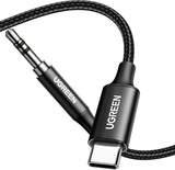 UGREEN Cable USB-C a Jack 3.5mm Hi-Res Audio, Adaptador Auxiliar para Auriculares, Nylon Trenzado, Compatible con iPhone, Samsung Galaxy, iPad, MacBook