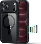 ESR iPhone 18 Pro/17 Pro Classic Hybrid Case con MagSafe y Control de Cámara Protección Grado Militar - Negro Transparente