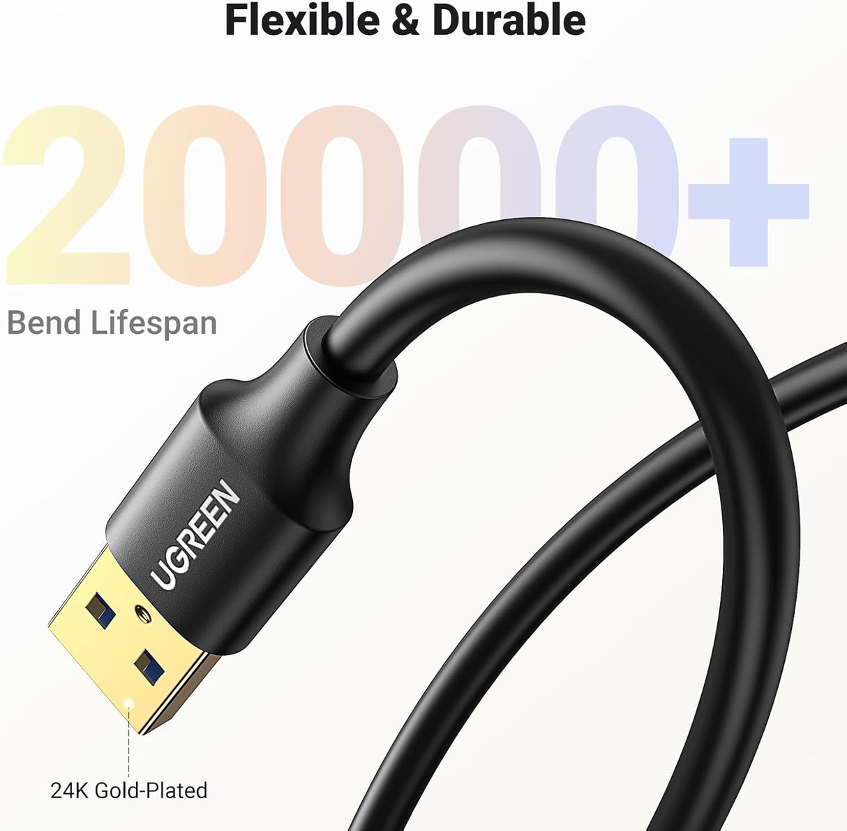 Cable extensor USB 3.0 UGREEN - conectores chapados en oro
