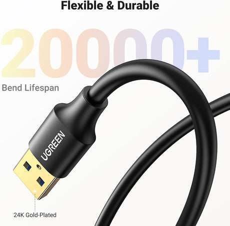Cable extensor USB 3.0 UGREEN - conectores chapados en oro