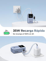 UGREEN Nexode Pro Power Bank 10,000mAh 45W con Cable USB-C Integrado