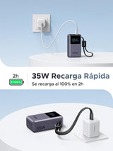 UGREEN Nexode Pro Power Bank 10,000mAh 45W con Cable USB-C Integrado