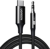 UGREEN Cable USB-C a Jack 3.5mm Hi-Res Audio, Adaptador Auxiliar para Auriculares, Nylon Trenzado, Compatible con iPhone, Samsung Galaxy, iPad, MacBook