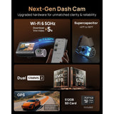 70mai 4K T800 Dash Cam de 3 Canales Frontal + Trasera + Interior STARVIS 2 IMX678 + 512GB MicroSD Soporta 4G LTE