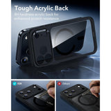 ESR iPhone 17 Pro Max Classic Hybrid Case con MagSafe y Control de Cámara Protección Grado Militar - Negro Transparente