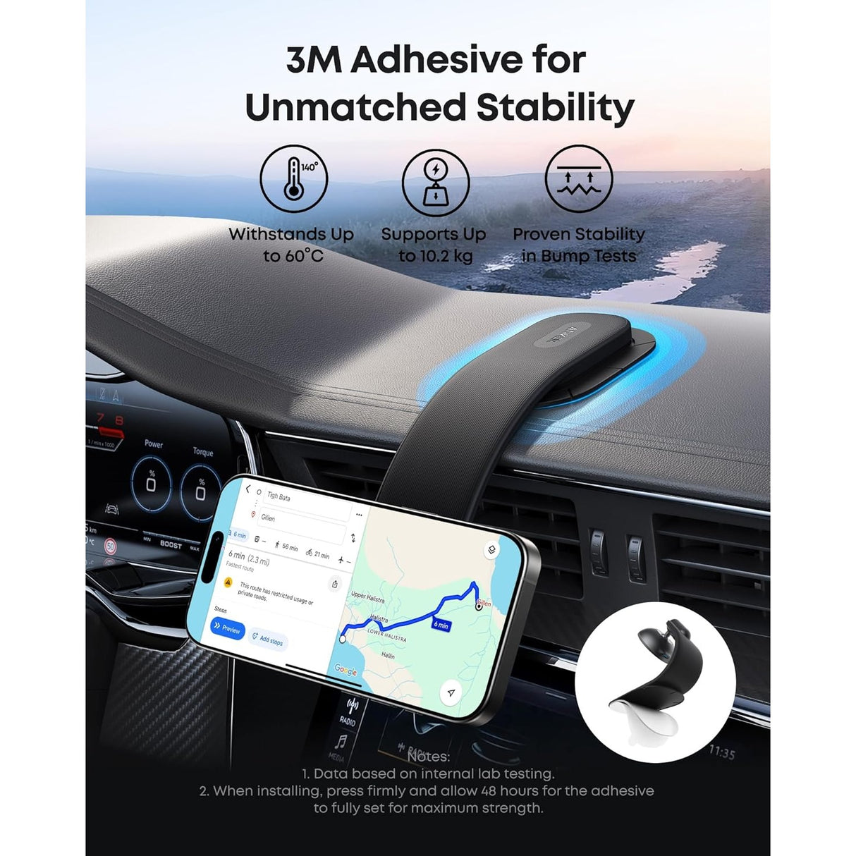 Anker Nano Wireless Car Charger MagSafe Qi2 15W con Adaptador y Cable para iPhone 12 al 17 Series