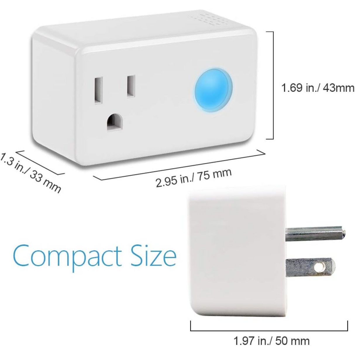 BroadLink Smart Wi-Fi Plug SP3S-US Tomacorriente Inteligente Alexa y Google