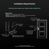 Aqara Smart Lock U100 Cerradura Apple Home Key, Teclado Táctil, Bluetooth, IP65 resistente a la intemperie, compatible con Alexa, Google, IFTTT, Matter