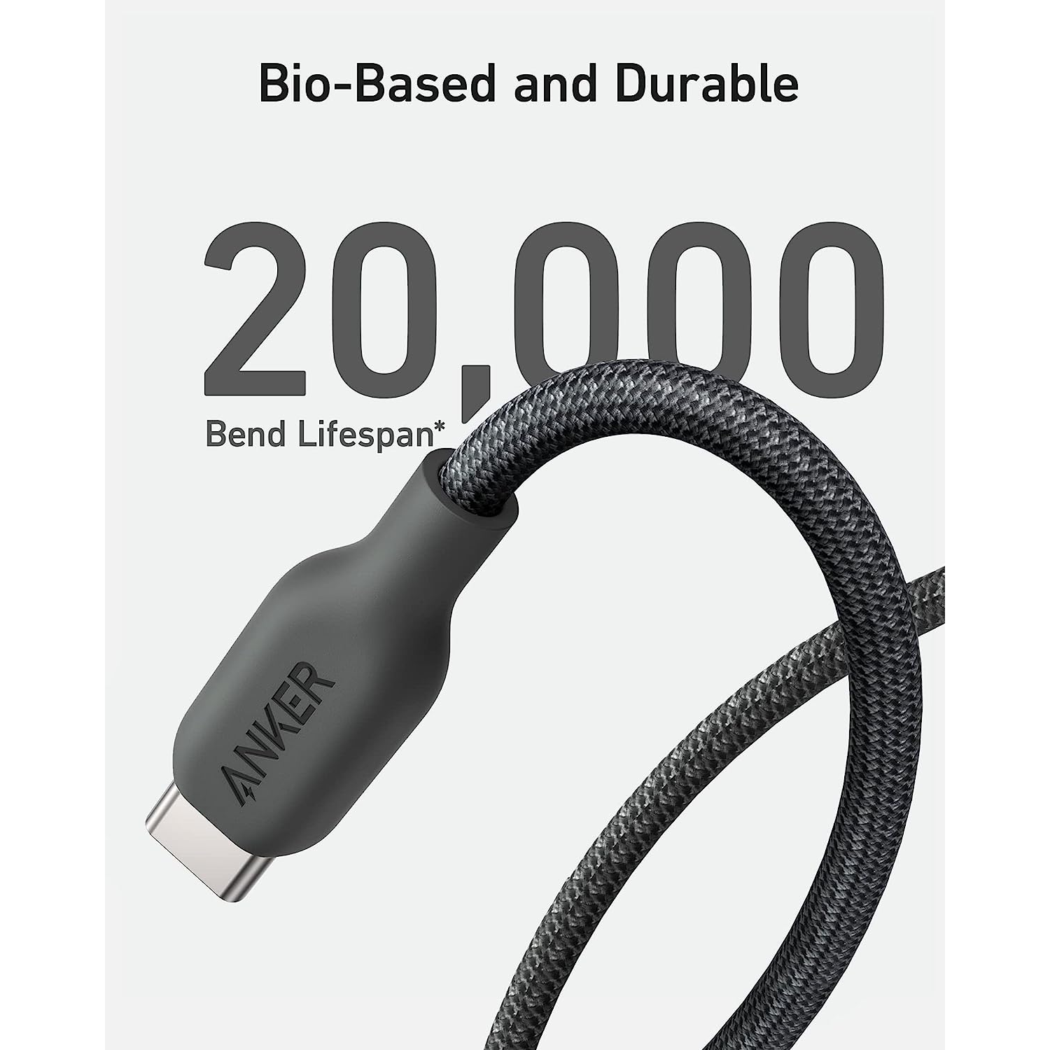 Anker 543 Cable USB-C a USB-C (140W) Bio-Nylon para MacBook Pro 2023, iPad Pro, iPad Air 4, Samsung Galaxy S22, y más (Negro)
