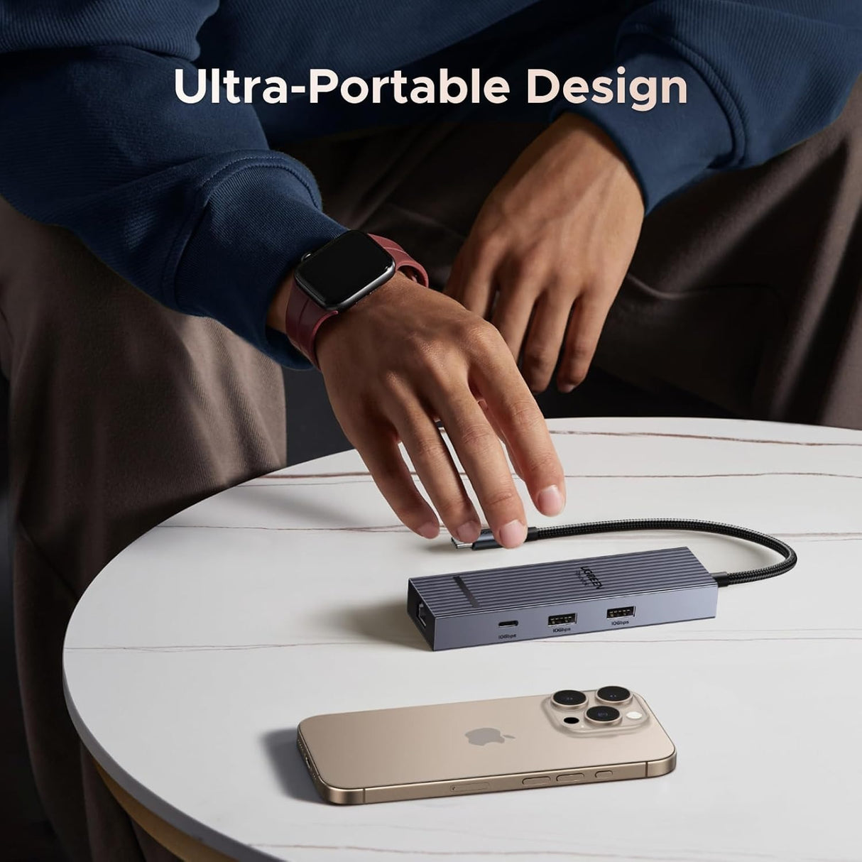 UGREEN Revodok Pro HUB 6 en 1 USB-C Gigabit Ethernet con 4K 60Hz HDMI 100W Puerto PD