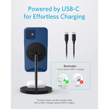 Anker PowerWave Soporte Magnético 2 en 1 MagSafe con cable USB-C para iPhone 12/13/14/15 Series y AirPods