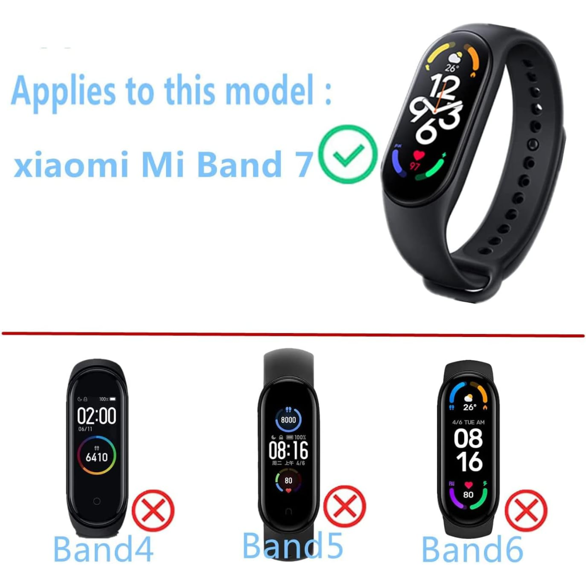 Mica 3D para Mi Smart Band 7 Curvo Protector de Pantalla