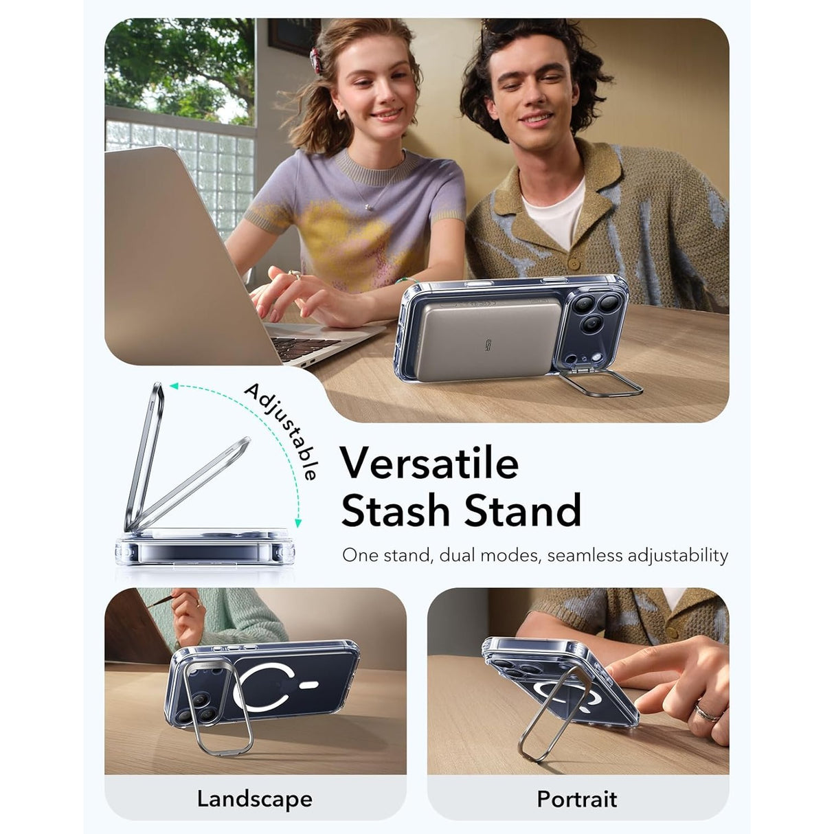 ESR iPhone 17 Pro Classic Hybrid Magnetic Case con Stand, MagSafe y Control de Cámara Protección 3x