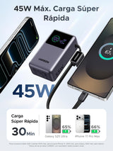 UGREEN Nexode Pro Power Bank 10,000mAh 45W con Cable USB-C Integrado