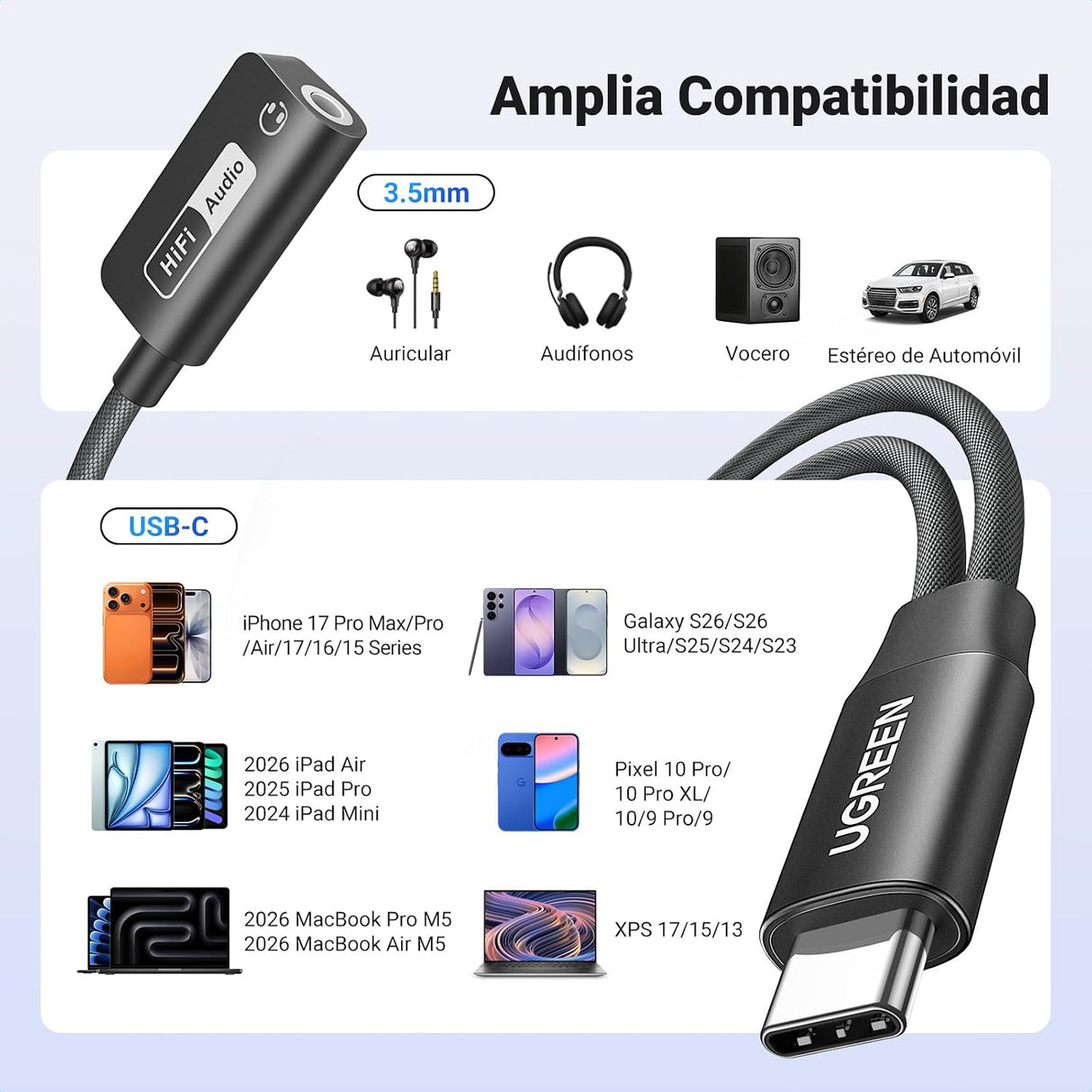 UGREEN Adaptador USB-C a Jack 3.5mm - vista 6