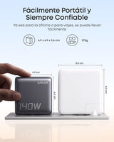 Anker Cargador GaN 140W USB-C 4 Puertos con Pantalla