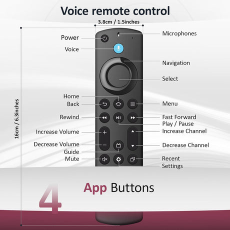 Control remoto de voz de repuesto para Fire TV