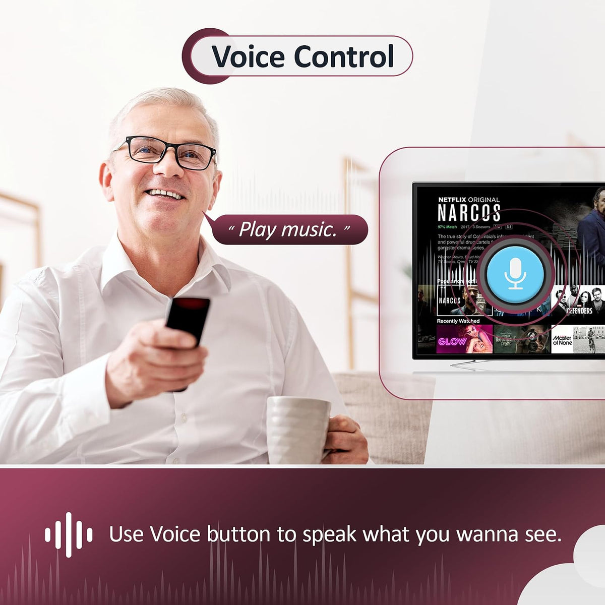 Control remoto de voz de repuesto para Fire TV