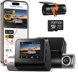 70mai Dash Cam A510 1944P+1080P Grabación Dual para Carro ADAS + Cámara Trasera RC11 + 64GB MicroSD Soporta 4G LTE