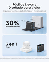 Anker Cargador 100W de 3 Puertos con Pantalla Inteligente