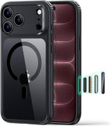 ESR iPhone 18 Pro Max/17 Pro Max Classic Hybrid Case con MagSafe y Control de Cámara Protección Grado Militar - Negro Transparente