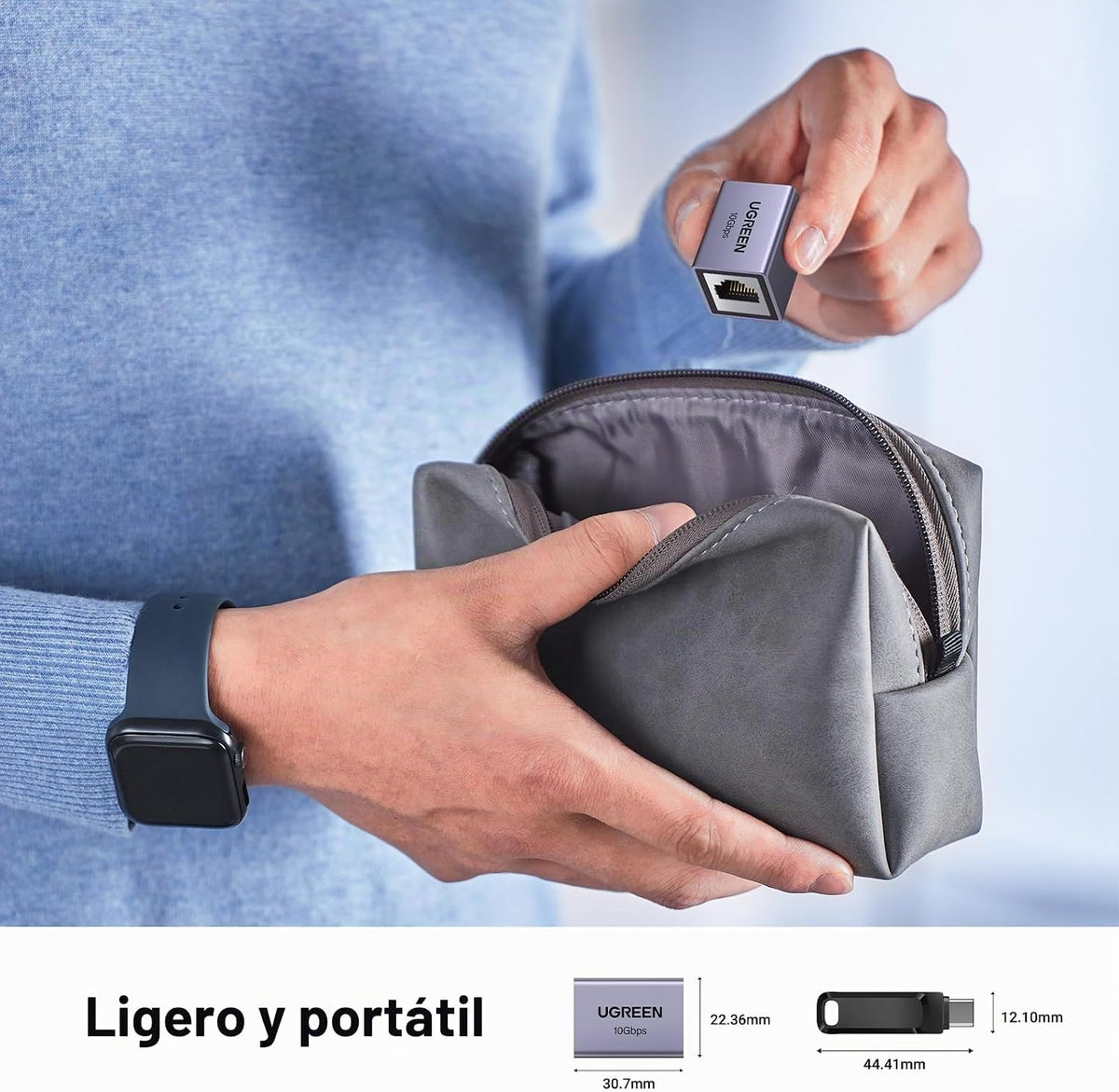 UGREEN Extensor Ethernet 10Gbps Paquete de 10 Acopladores