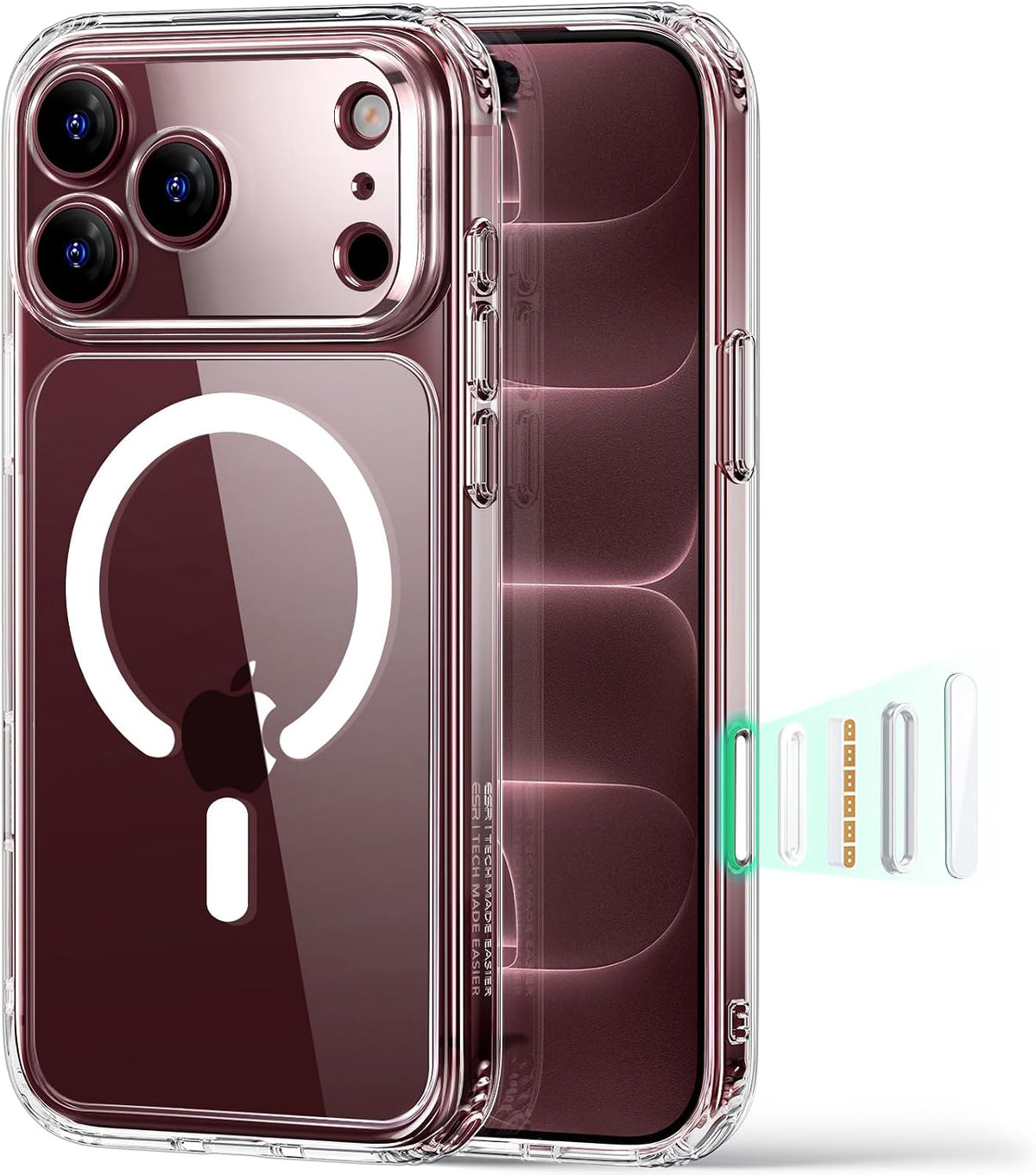 ESR iPhone 18 Pro/17 Pro Classic Hybrid Magnetic Case con MagSafe y Control de Cámara Protección Grado Militar