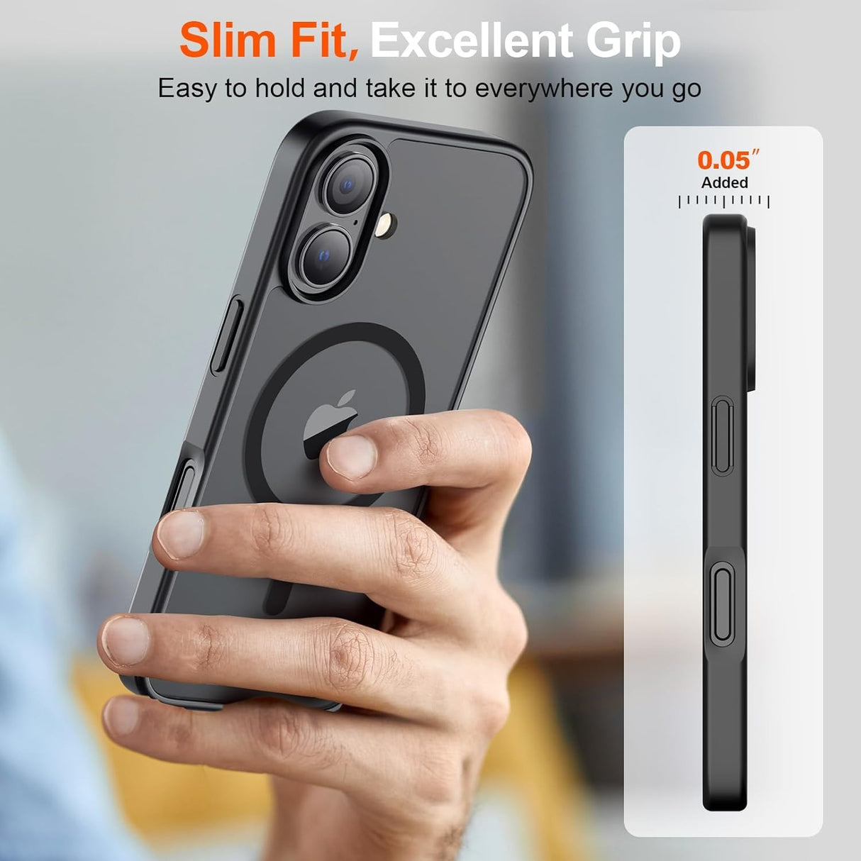 SUPFINE Case MagSafe para iPhone 17 Protección de Grado Militar Contra Caídas, Mate Translúcido