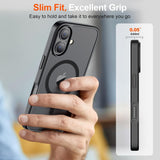 SUPFINE Case MagSafe para iPhone 17 Protección de Grado Militar Contra Caídas, Mate Translúcido