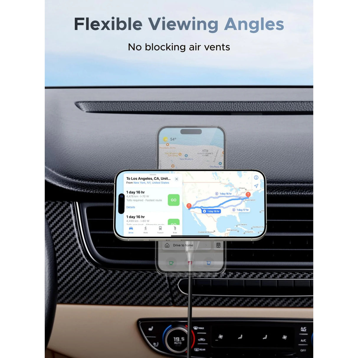 UGREEN MagFlow Cargador de Carro MagSafe Qi2 25W para iPhone 12 al 17 Series