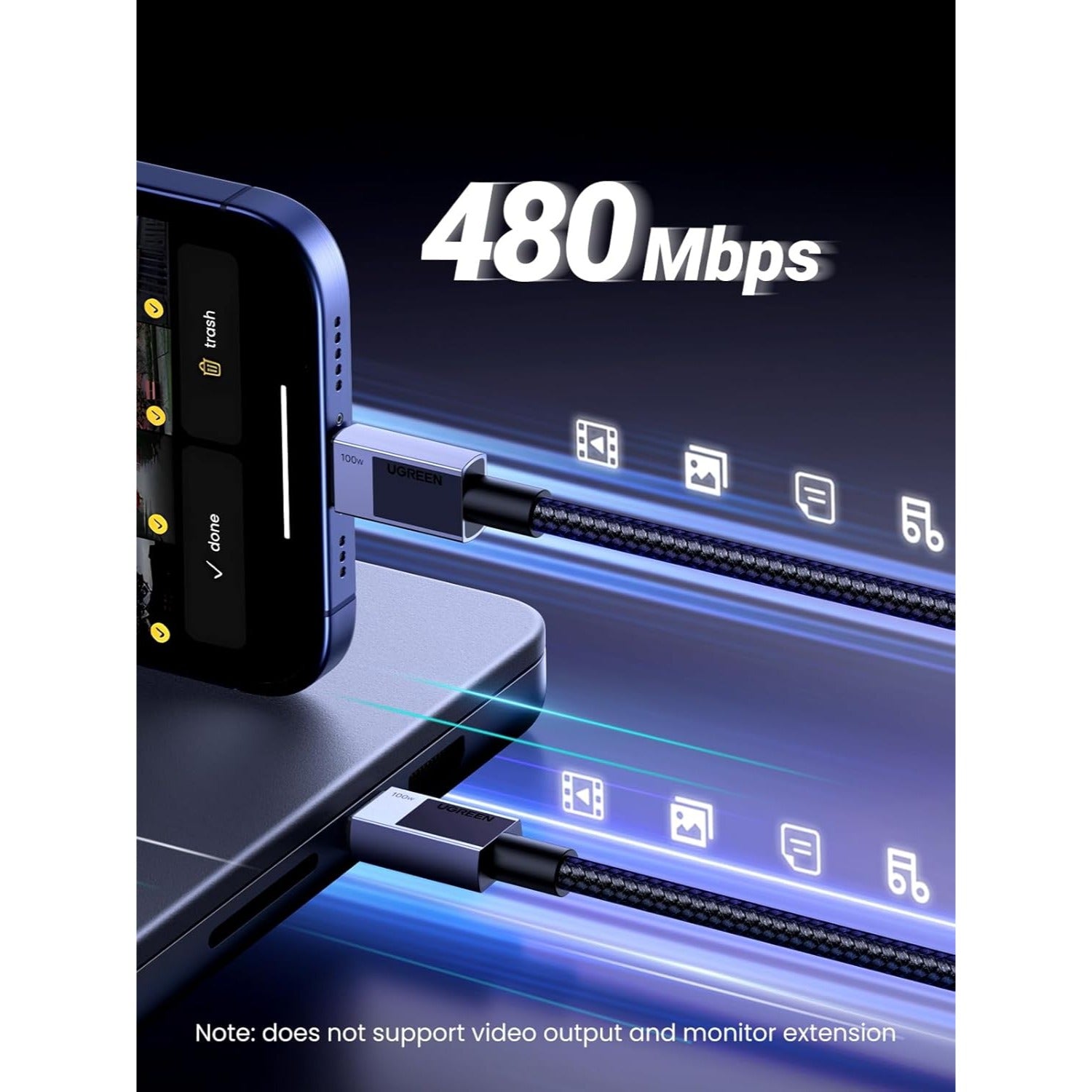 Cavo Intrecciato 100w Usb-C To Usb-C 2m - Bianco - R-Store