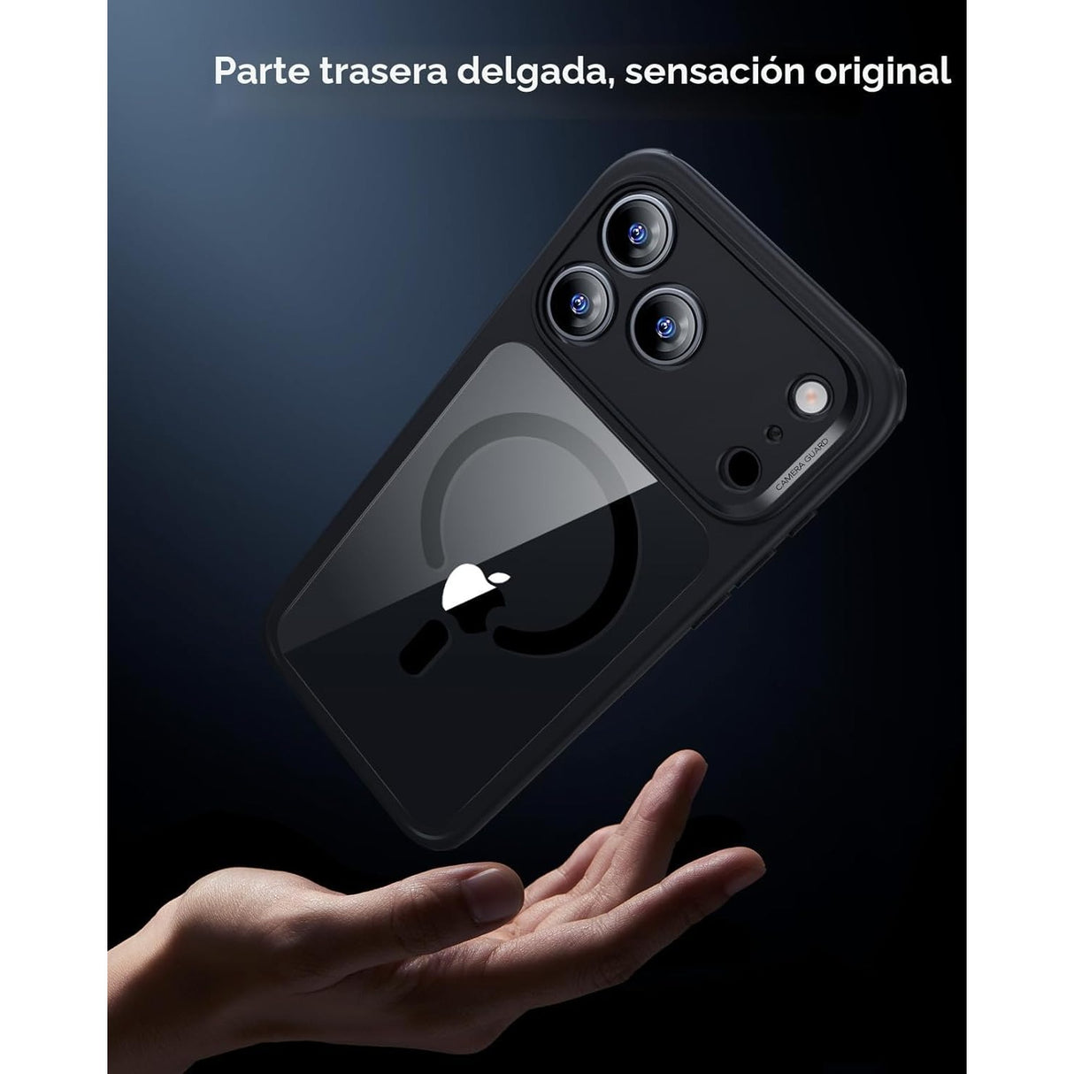 ESR iPhone 17 Pro Max Classic Hybrid Case con MagSafe y Control de Cámara Protección Grado Militar - Negro Transparente