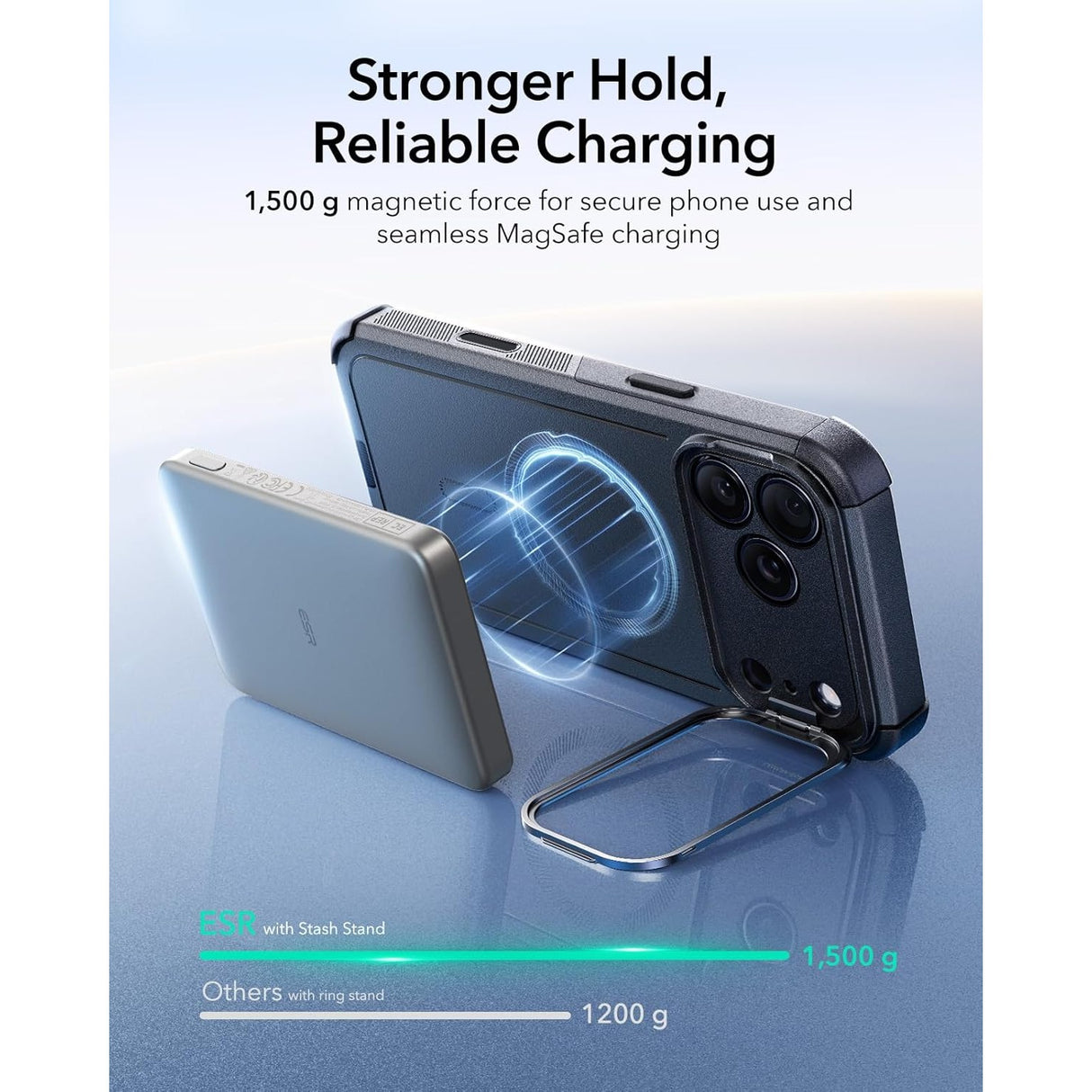 ESR iPhone 17 Pro Cyber Tough Magnetic Case con Stand, MagSafe y Control de Cámara Protección Grado Militar 7X