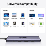 UGREEN Revodok 105 USB-C Hub 5 en 1 Adaptador 4K HDMI 100W Power Delivery, 3 Puertos USB, para MacBook, iPad, iPhone 15, Dell