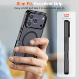 SUPFINE Case MagSafe para iPhone 17 Pro Max Protección de Grado Militar Contra Caídas, Mate Translúcido