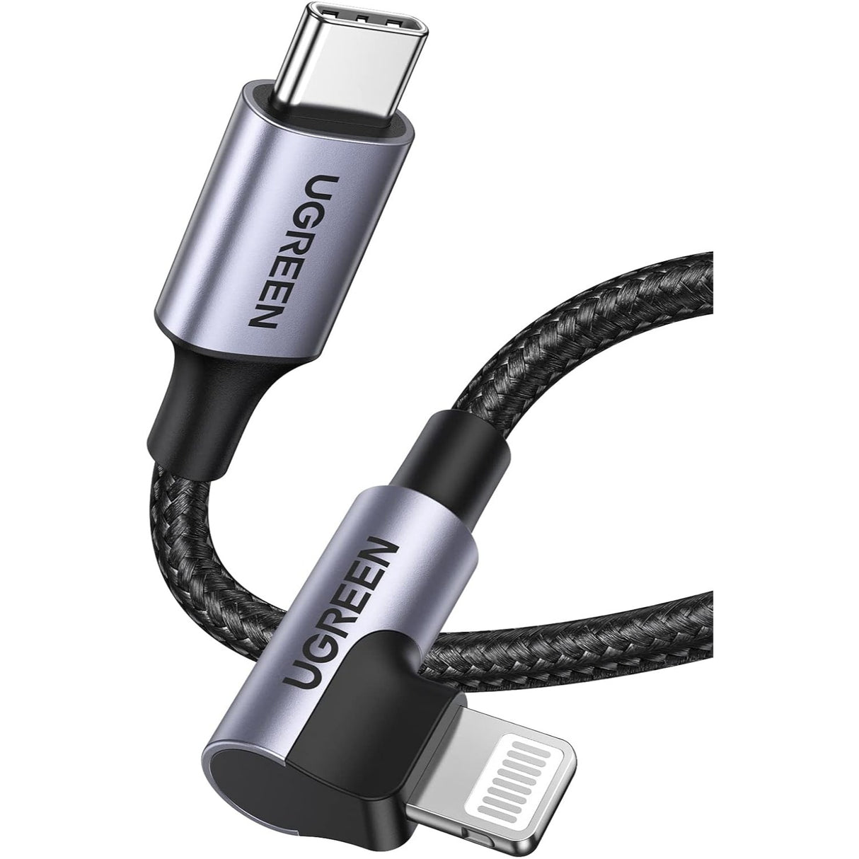 UGREEN Cable Lightning 90 grados a USB-C Certificado MFi de 1.82 metros para iPhone 8 al 14 Series, iPad, AirPods