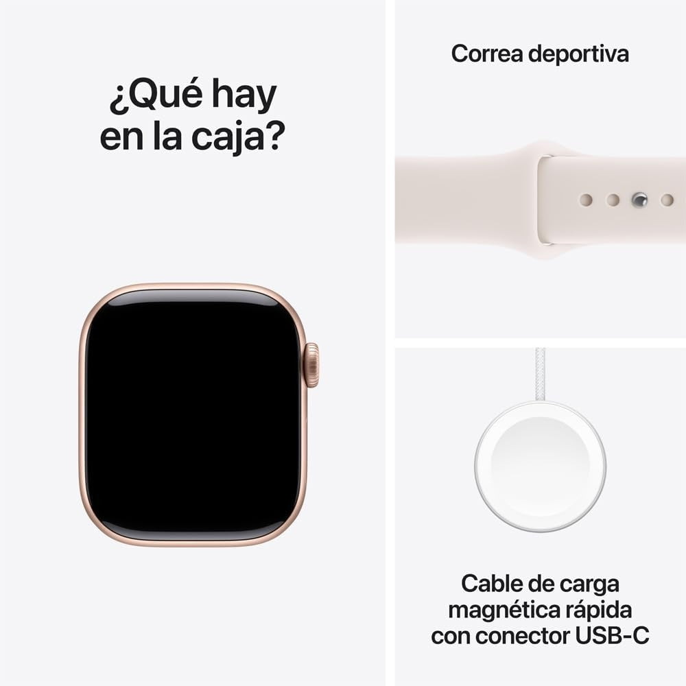 Apple Watch Series 11 GPS con Caja de Aluminio Color Oro Rosa de 42 mm y Correa Deportiva Rosa Rubor S/M